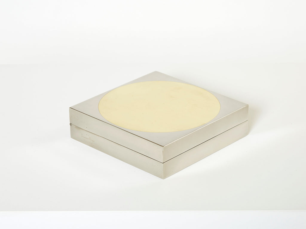 Romeo Rega Italian chrome brass jewellery box 1970