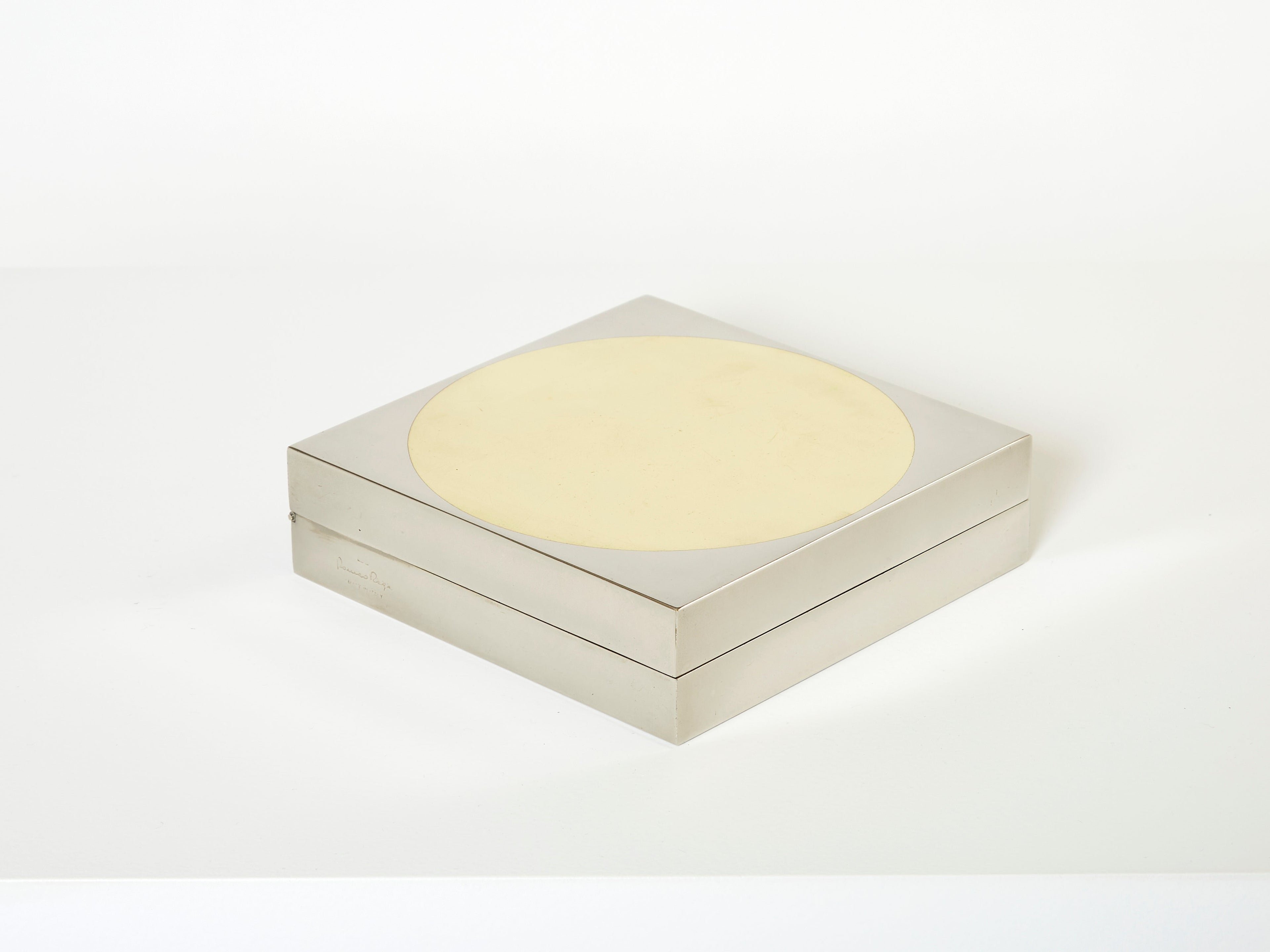 Romeo Rega Italian chrome brass jewellery box 1970