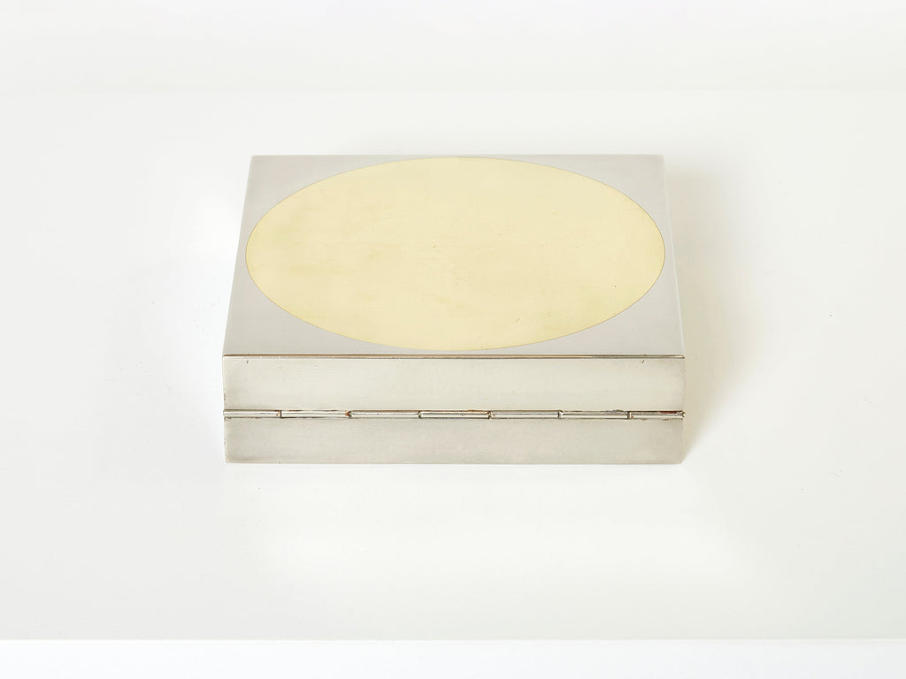 Romeo Rega Italian chrome brass jewellery box 1970
