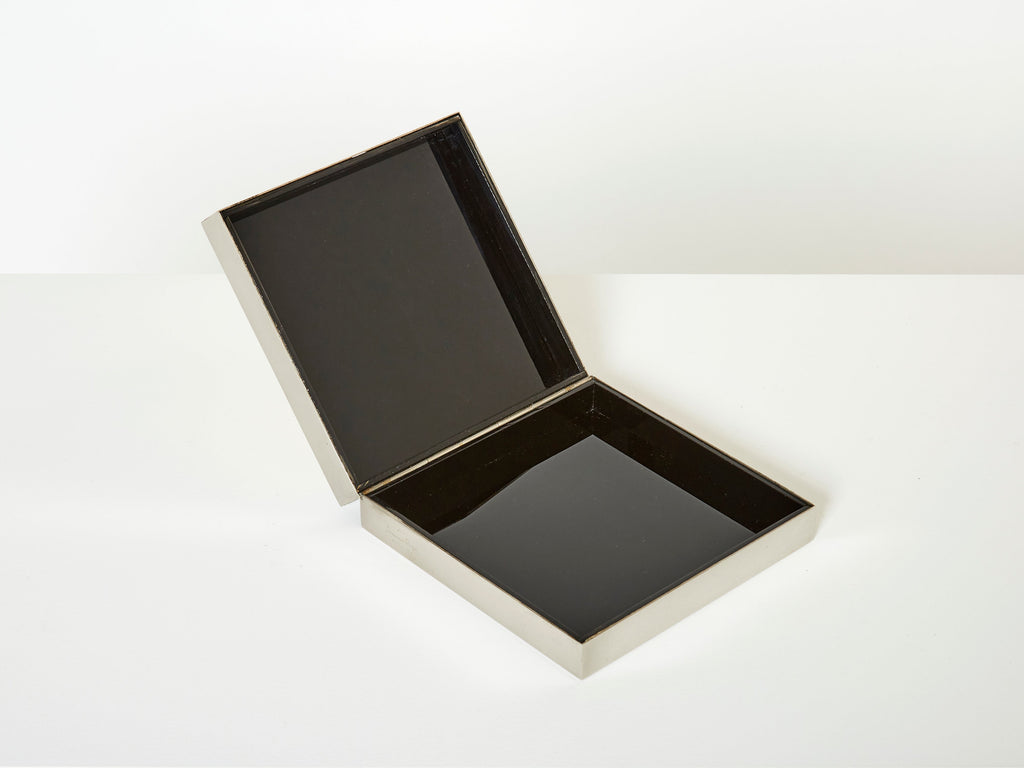 Romeo Rega Italian chrome brass jewellery box 1970