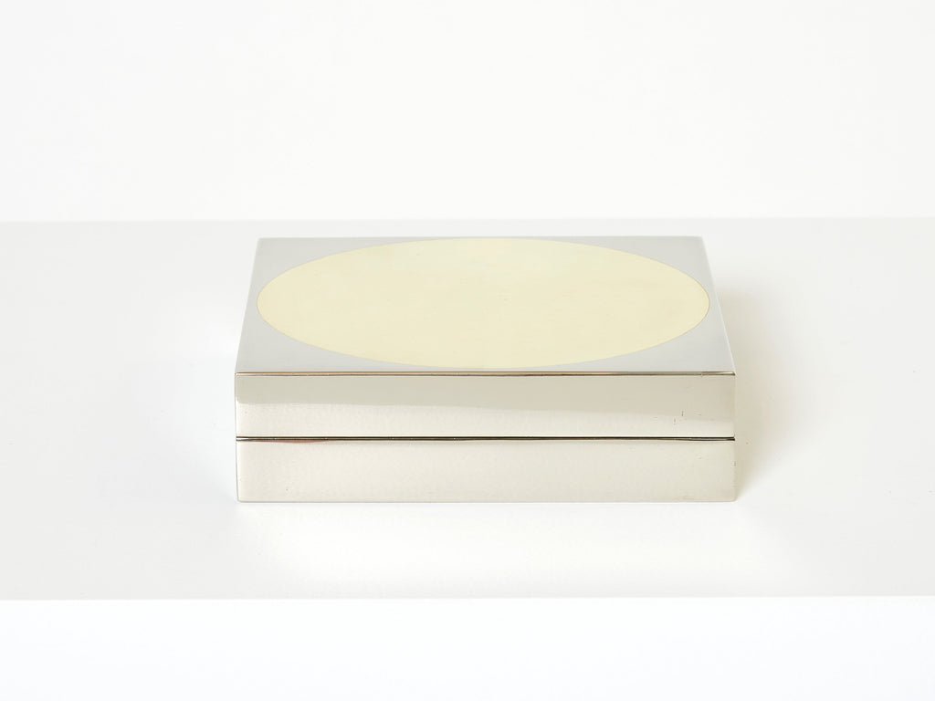 Romeo Rega Italian chrome brass jewellery box 1970