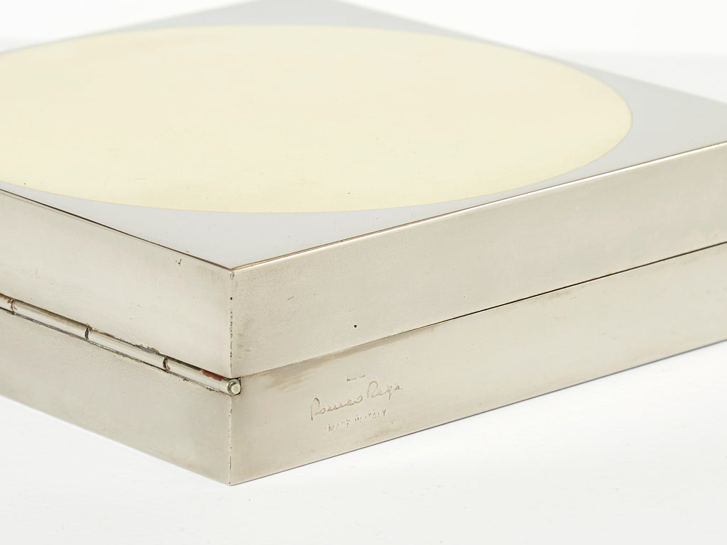 Romeo Rega Italian chrome brass jewellery box 1970