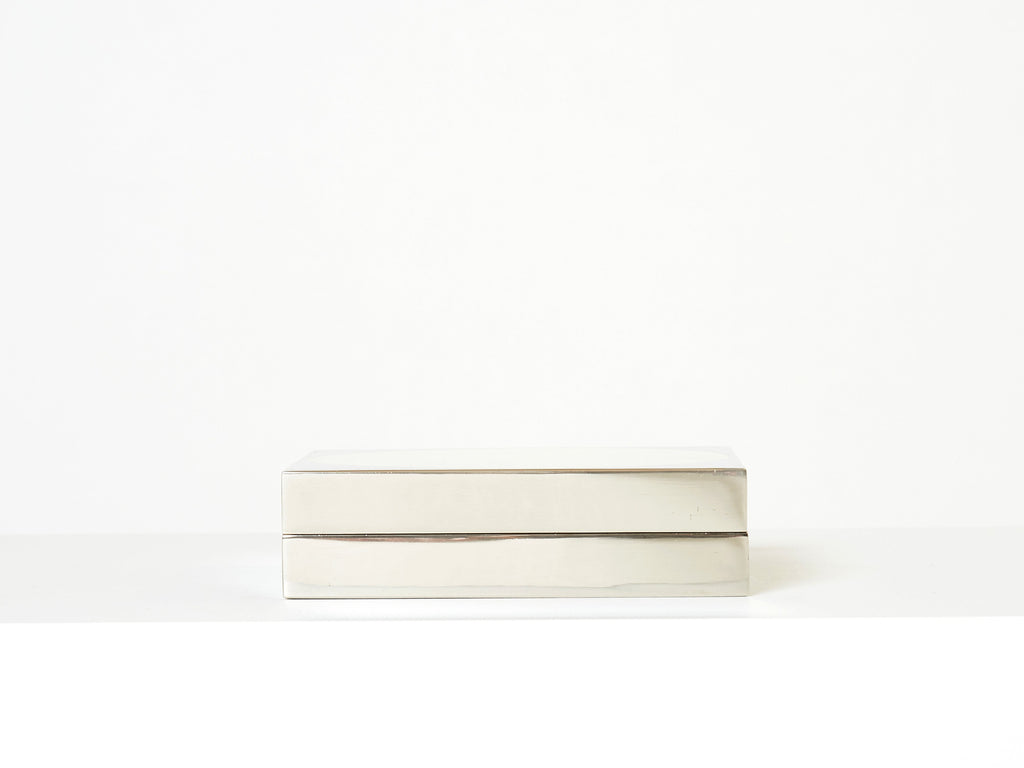 Romeo Rega Italian chrome brass jewellery box 1970