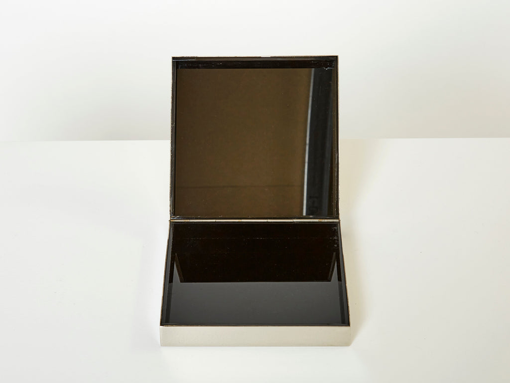 Romeo Rega Italian chrome brass jewellery box 1970