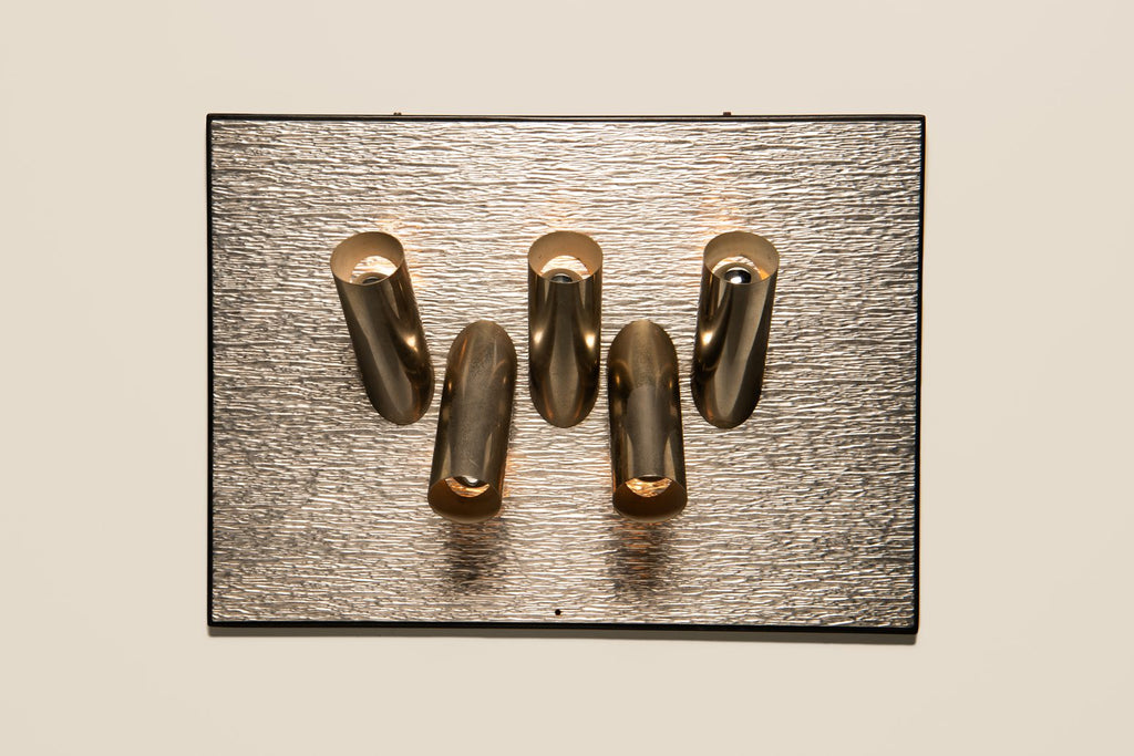 Gaetano Missaglia Sculptural Light Panel in Metal