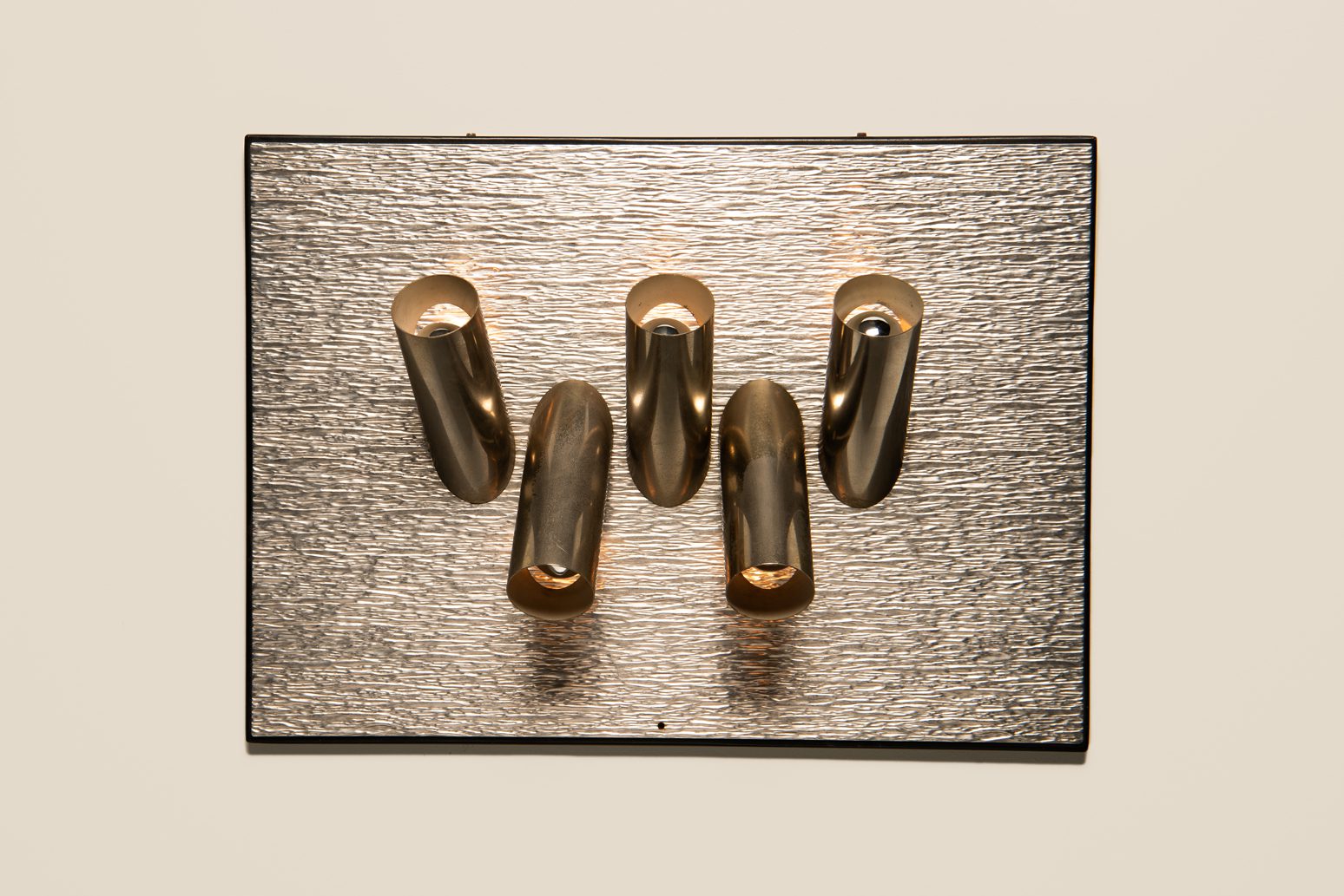 Gaetano Missaglia Sculptural Light Panel in Metal