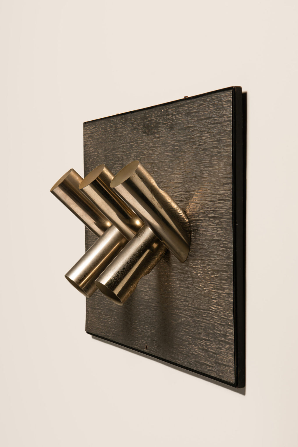 Gaetano Missaglia Sculptural Light Panel in Metal