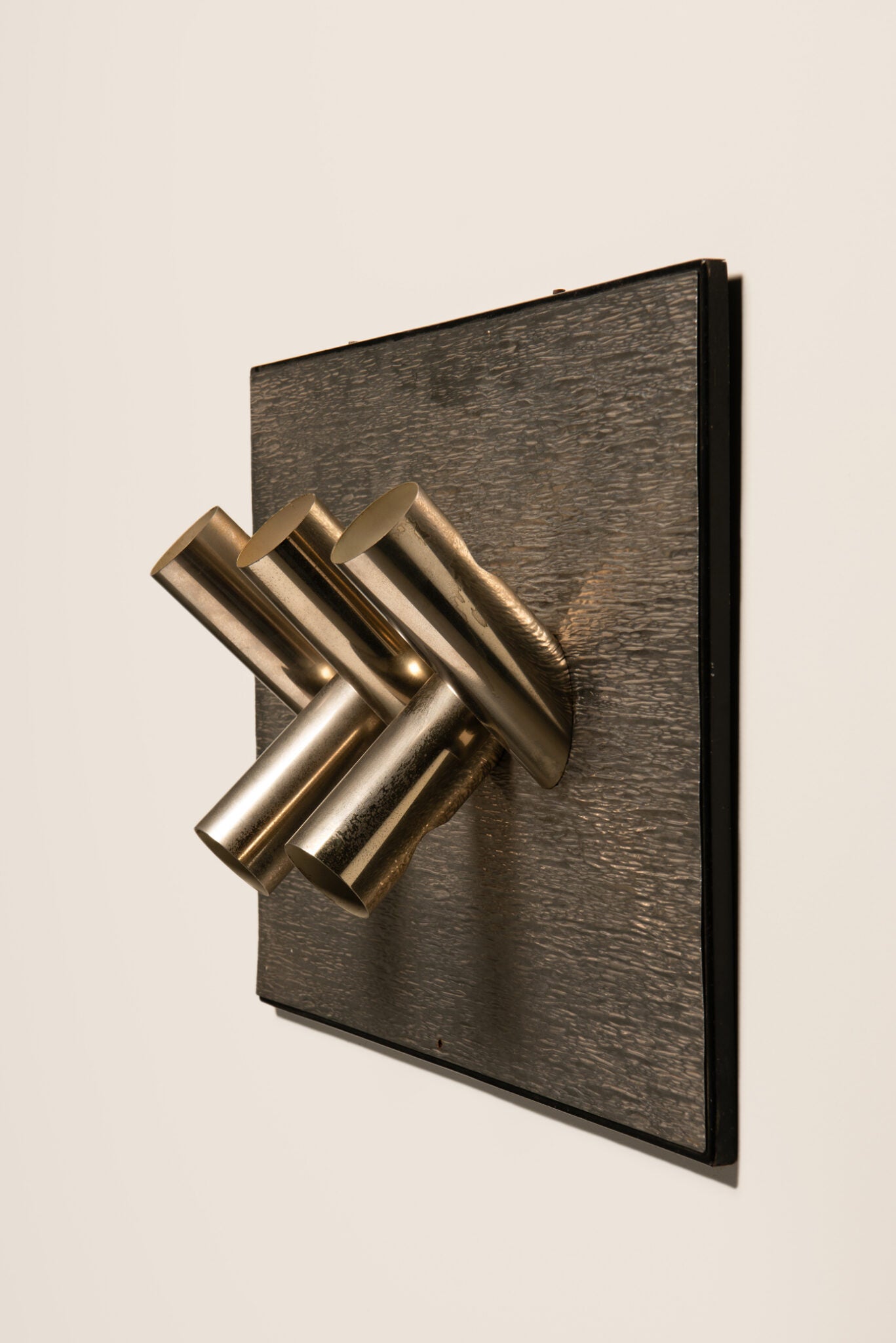 Gaetano Missaglia Sculptural Light Panel in Metal