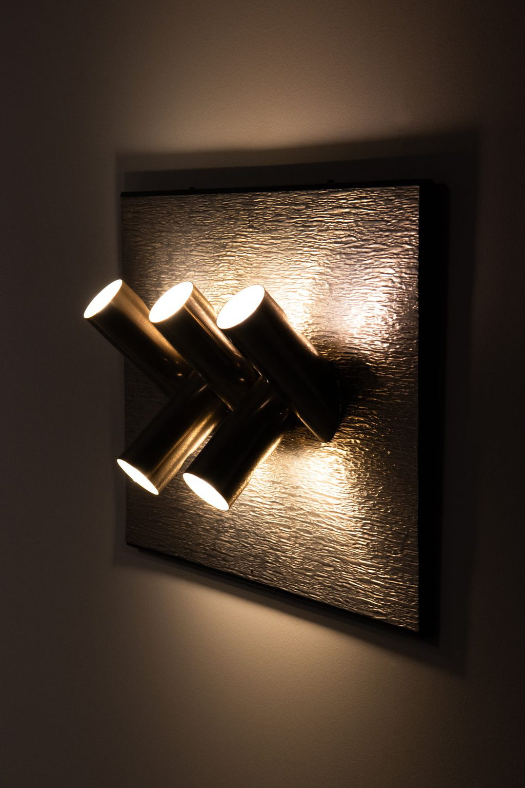 Gaetano Missaglia Sculptural Light Panel in Metal
