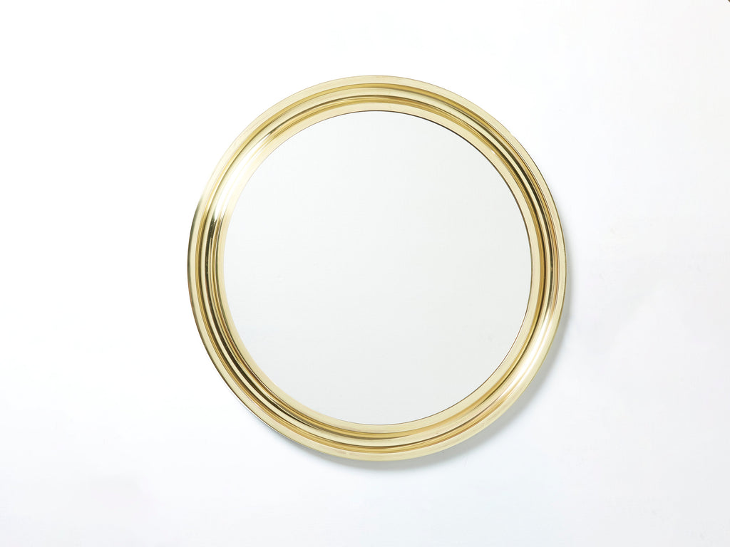 Italian brass mirror by Sergio Mazza for Artemide 1960s