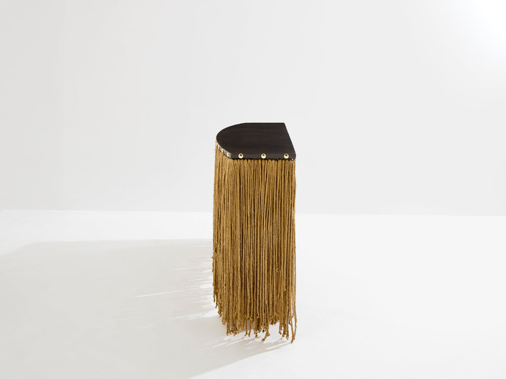 Sergio Ponzio IV metal and ropes console table 1970s