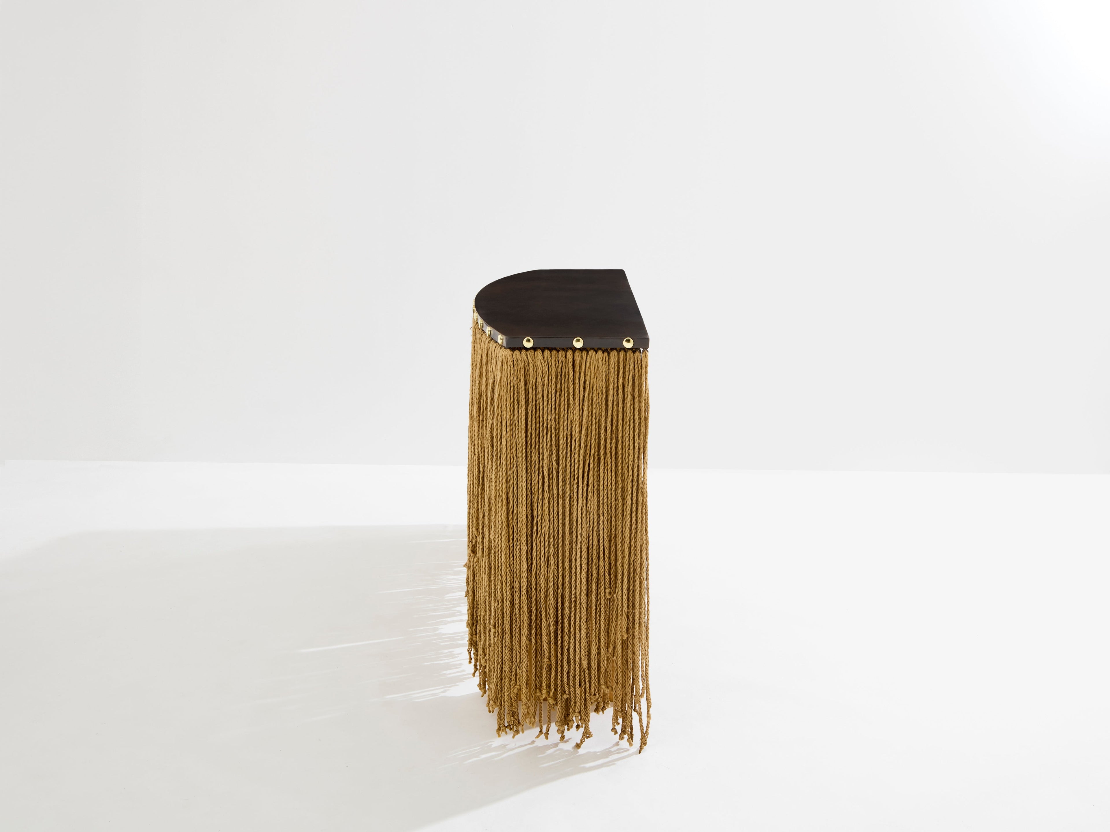 Sergio Ponzio IV metal and ropes console table 1970s