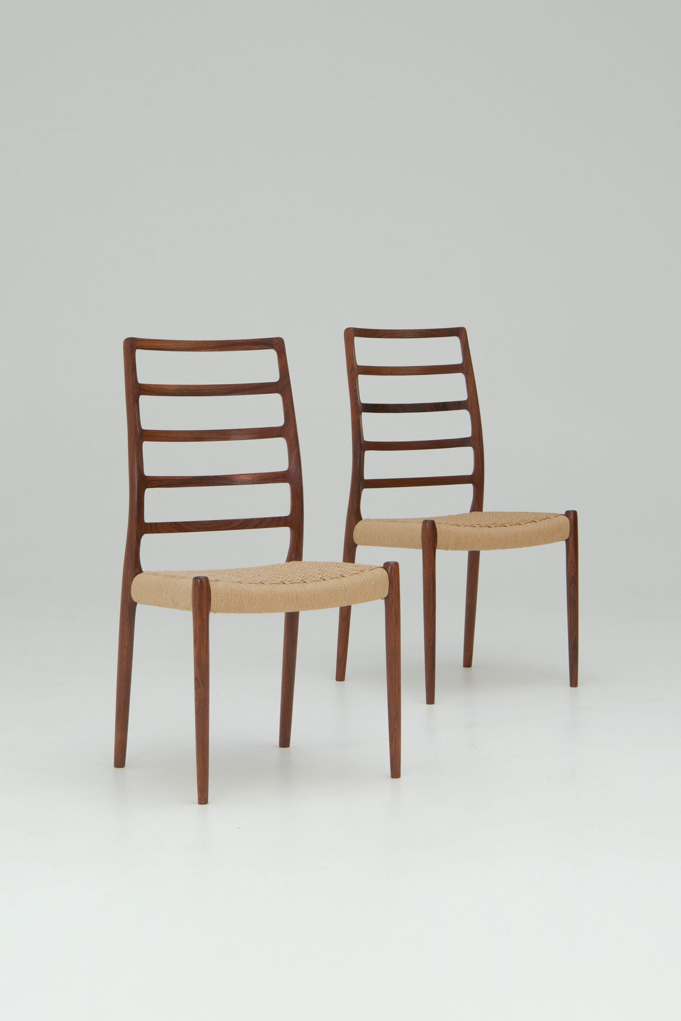 Niels O. Møller Set of 8 ‘Model no. 82’ Dining Chairs