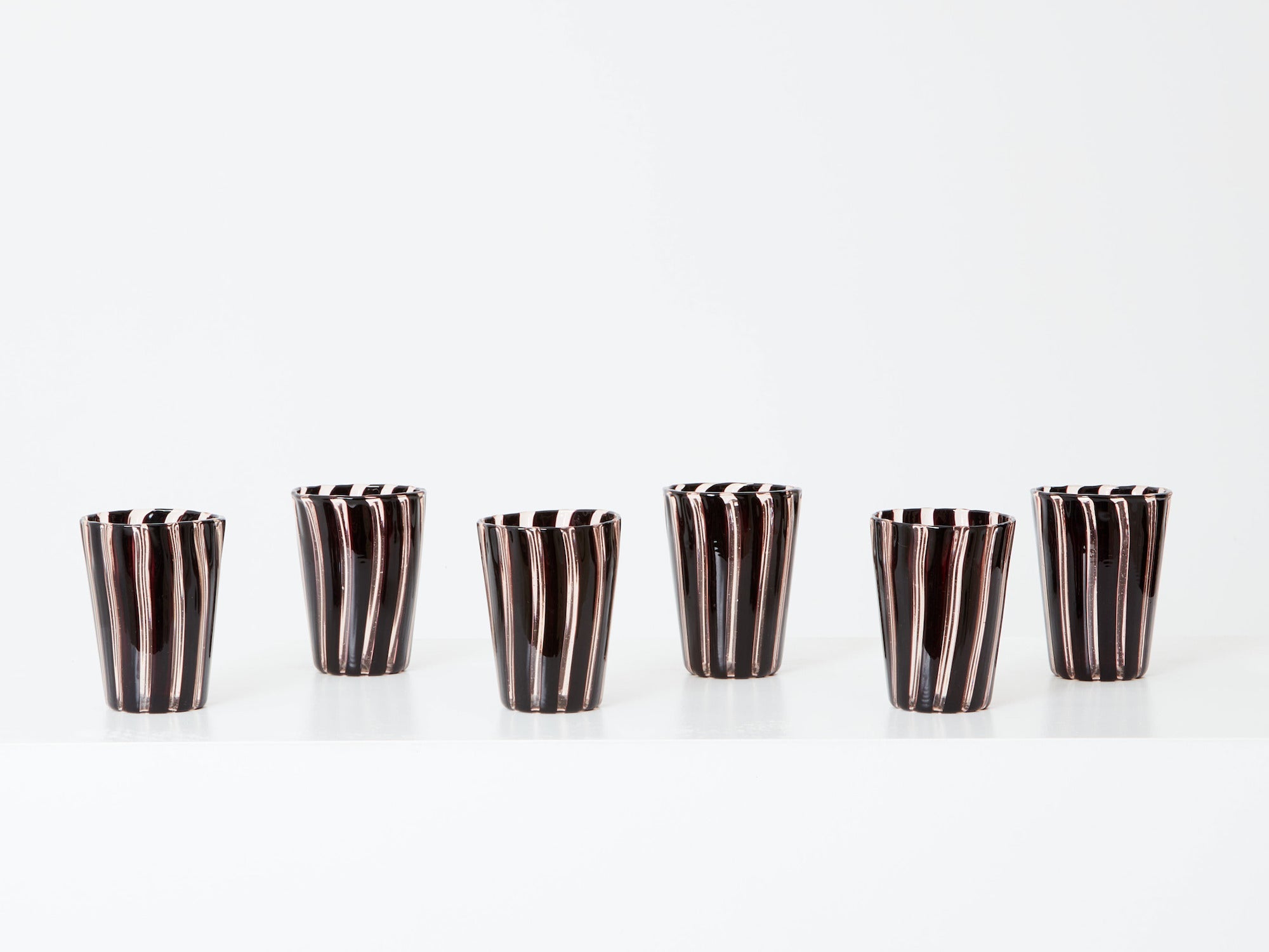 Set of 6 Italian Murano glass tumblers 1980s