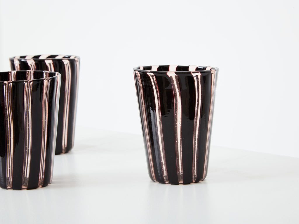 Set of 6 Italian Murano glass tumblers 1980s