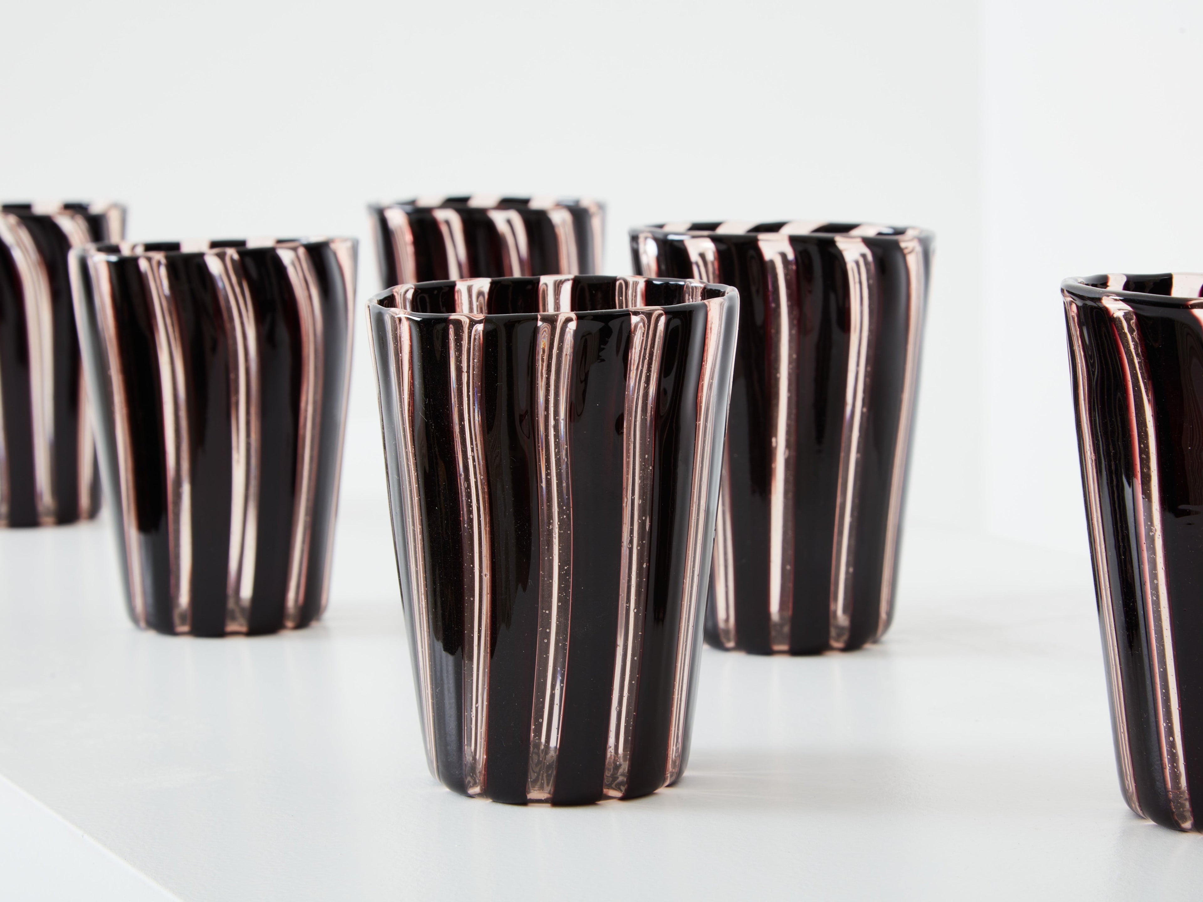 Set of 6 Italian Murano glass tumblers 1980s