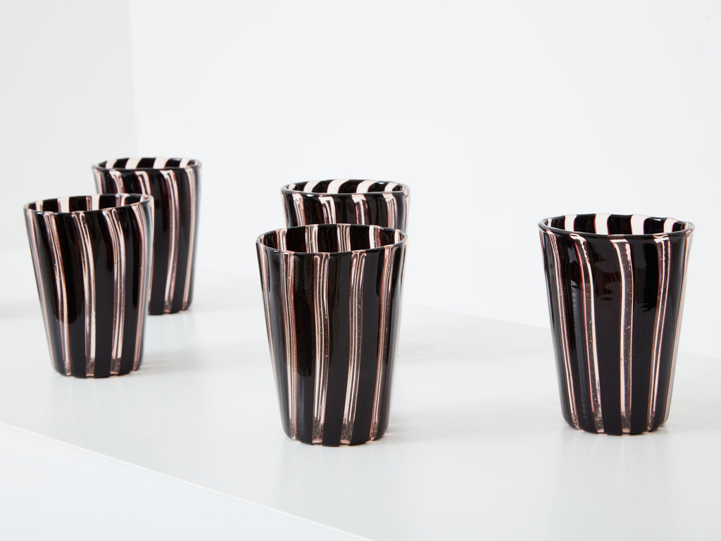 Set of 6 Italian Murano glass tumblers 1980s