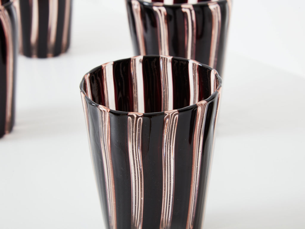 Set of 6 Italian Murano glass tumblers 1980s