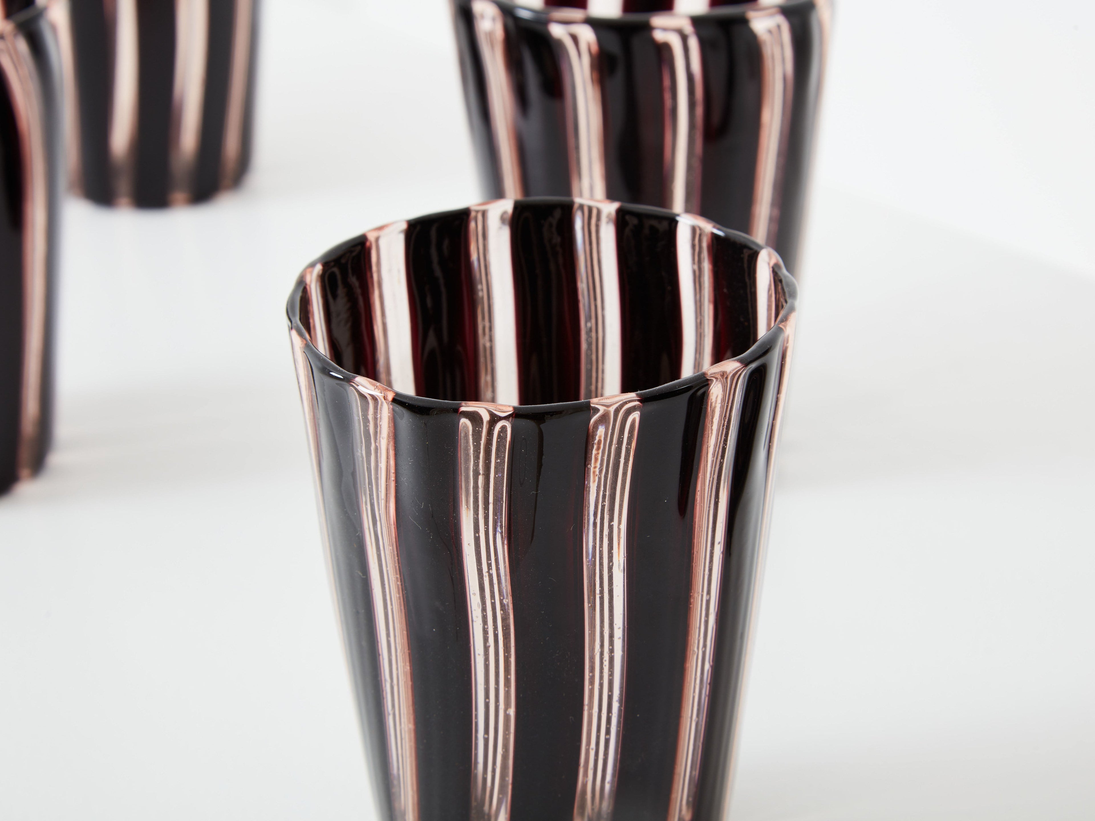 Set of 6 Italian Murano glass tumblers 1980s