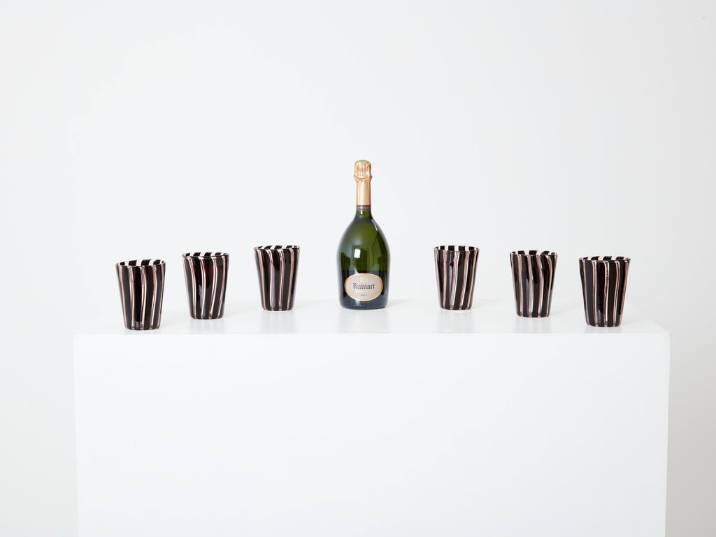 Set of 6 Italian Murano glass tumblers 1980s