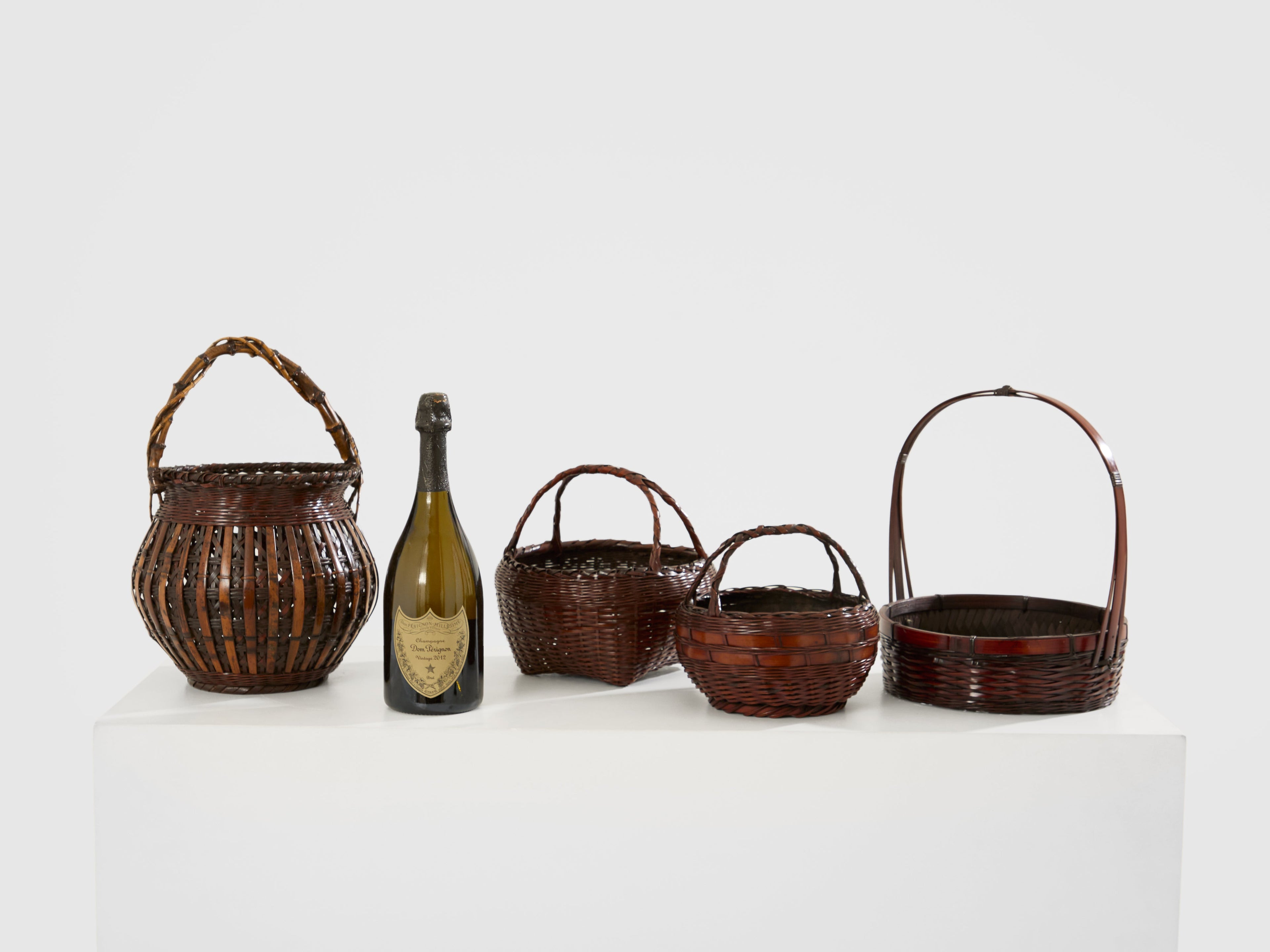 Set of Ikebana Bamboo Baskets Maeda Chikubōsai Meiji Period