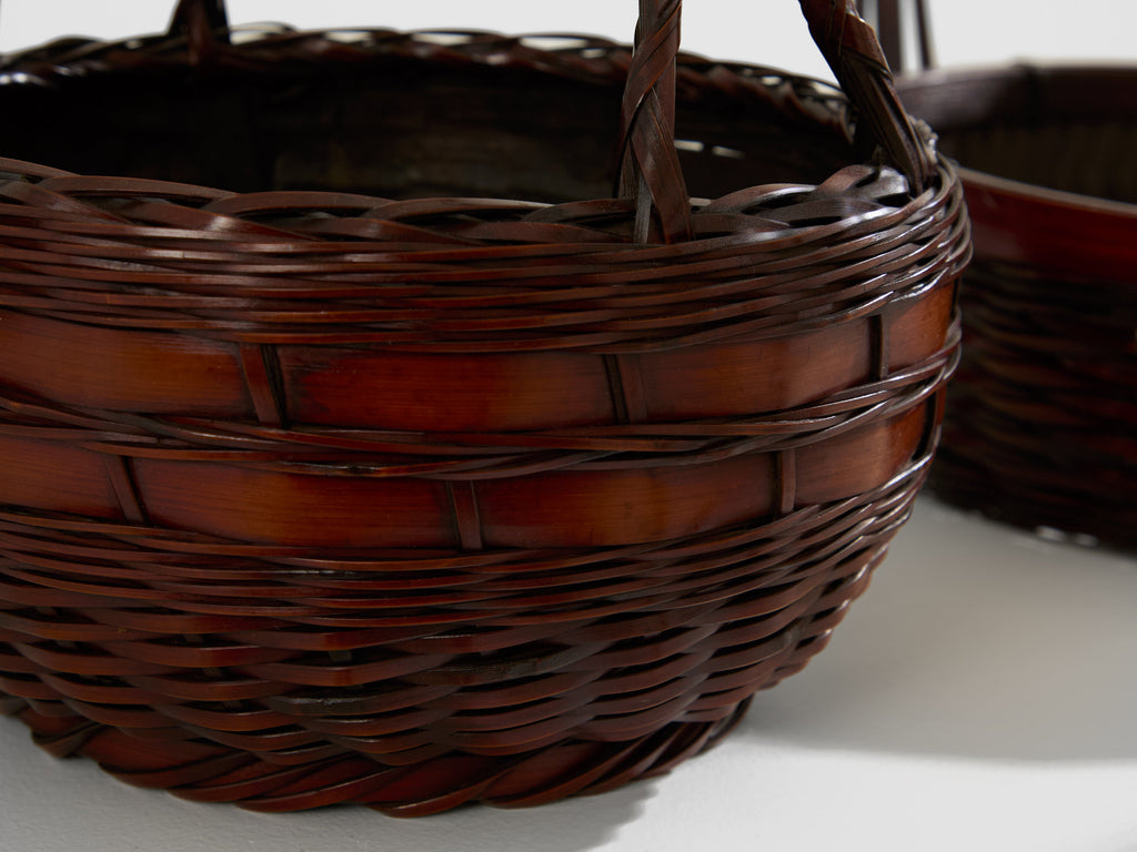 Set of Ikebana Bamboo Baskets Maeda Chikubōsai Meiji Period