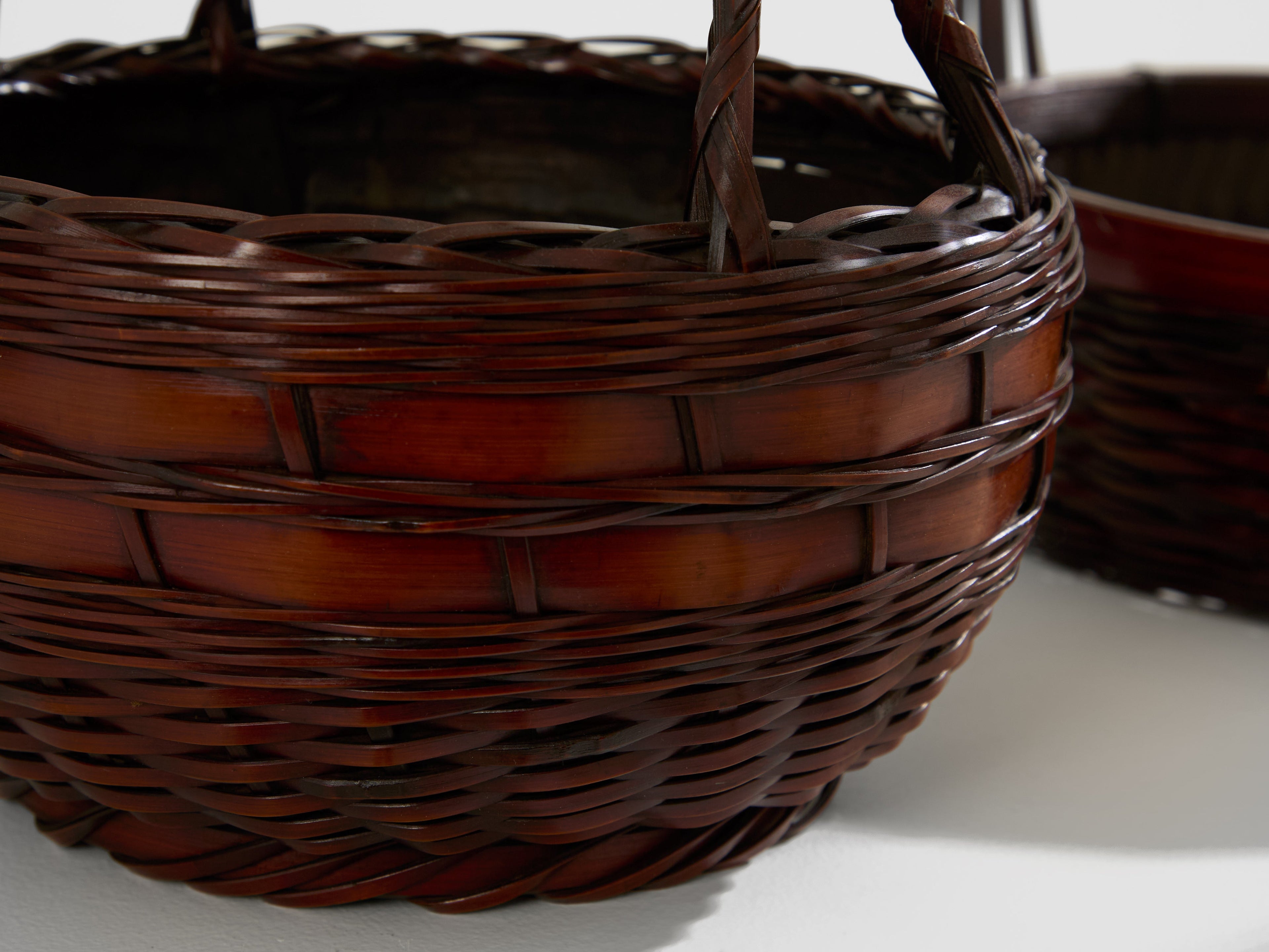 Set of Ikebana Bamboo Baskets Maeda Chikubōsai Meiji Period