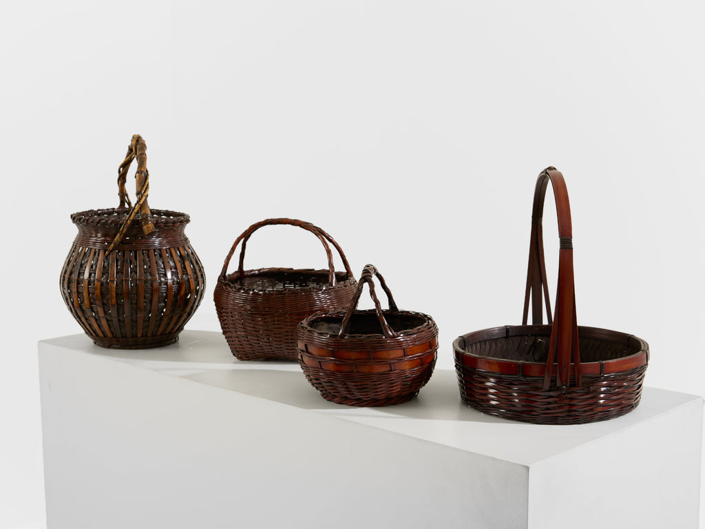 Set of Ikebana Bamboo Baskets Maeda Chikubōsai Meiji Period
