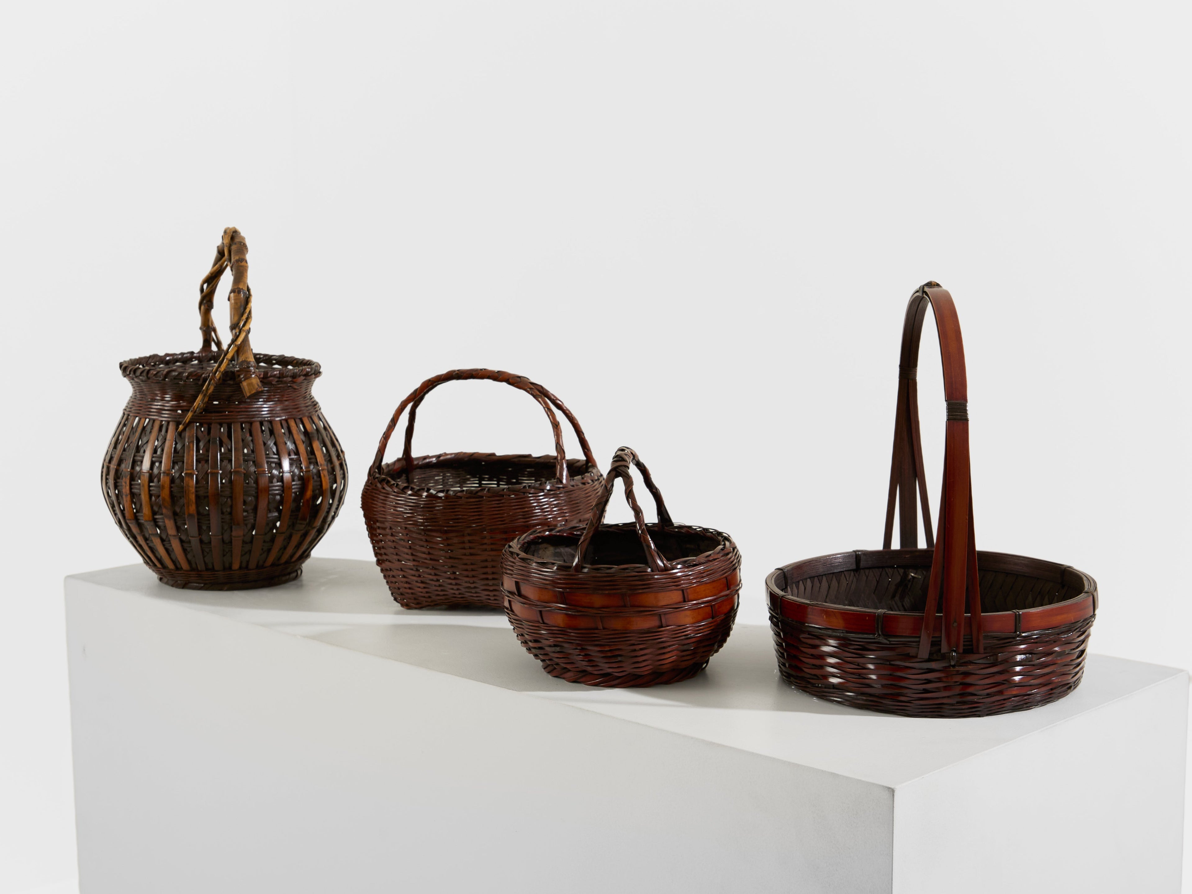 Set of Ikebana Bamboo Baskets Maeda Chikubōsai Meiji Period