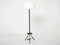 Signed Jacques Vidal French Mid Century Wrought Iron floor lamp 1967