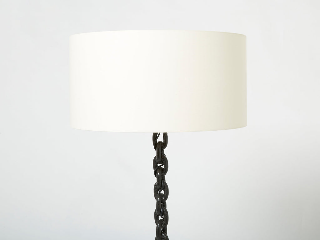 Signed Jacques Vidal French Mid Century Wrought Iron floor lamp 1967