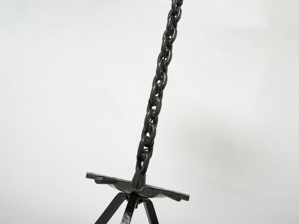 Signed Jacques Vidal French Mid Century Wrought Iron floor lamp 1967