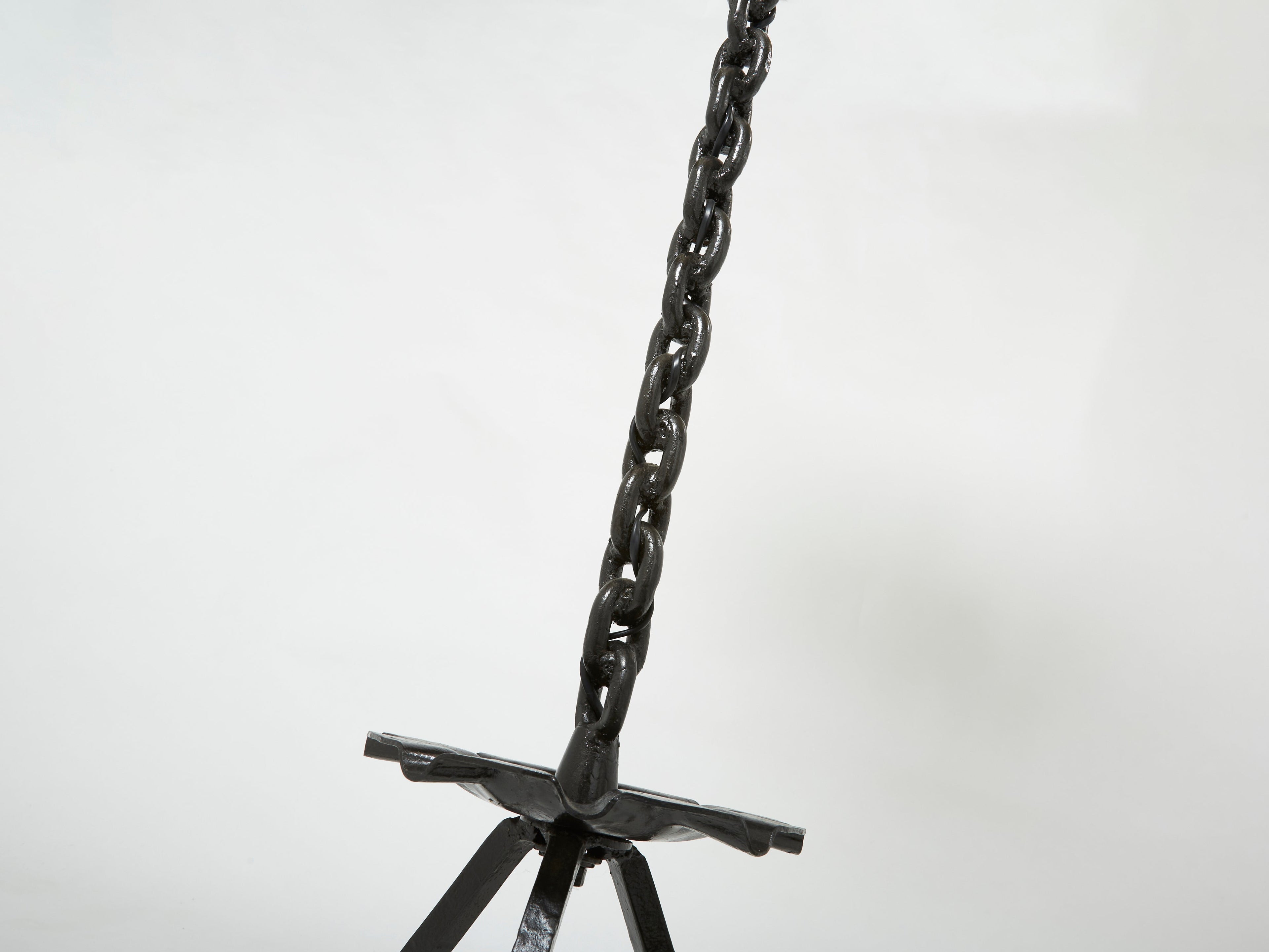 Signed Jacques Vidal French Mid Century Wrought Iron floor lamp 1967