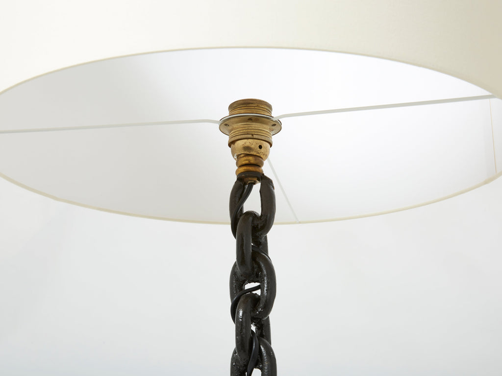 Signed Jacques Vidal French Mid Century Wrought Iron floor lamp 1967