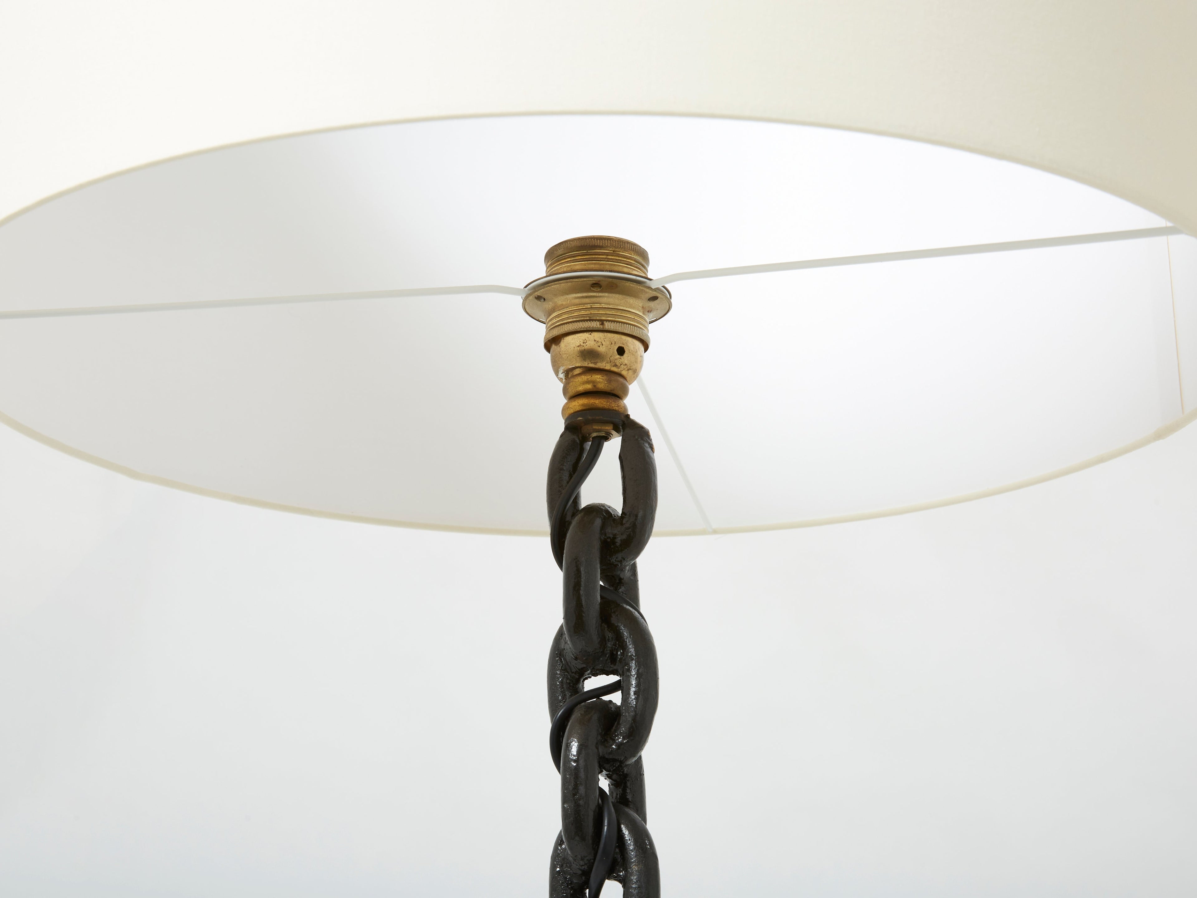 Signed Jacques Vidal French Mid Century Wrought Iron floor lamp 1967