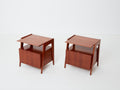 Silvio Cavatorta pair of mahogany wood nightstands 1950