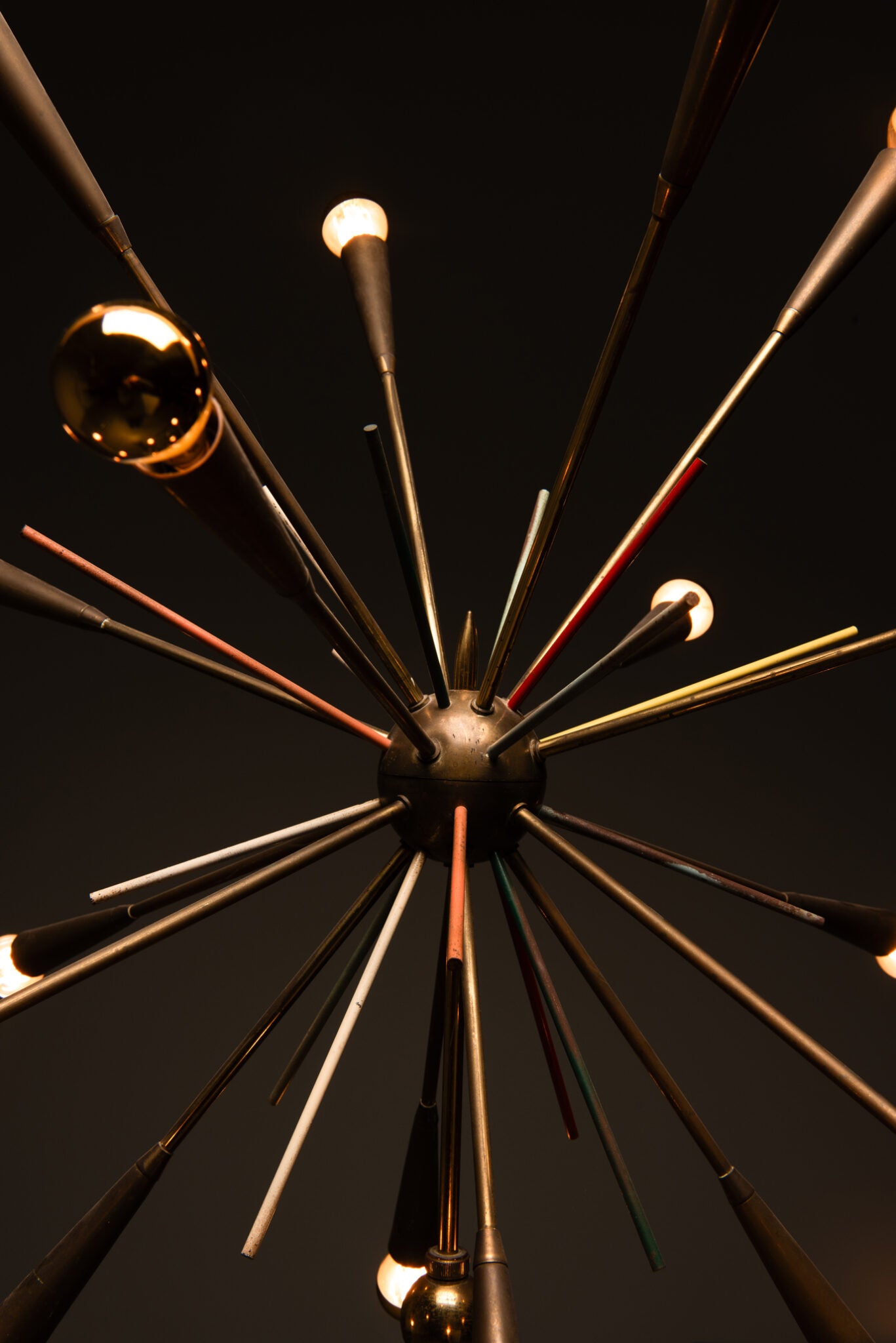 Rare 1950s Brass Sputnik Floor Lamp