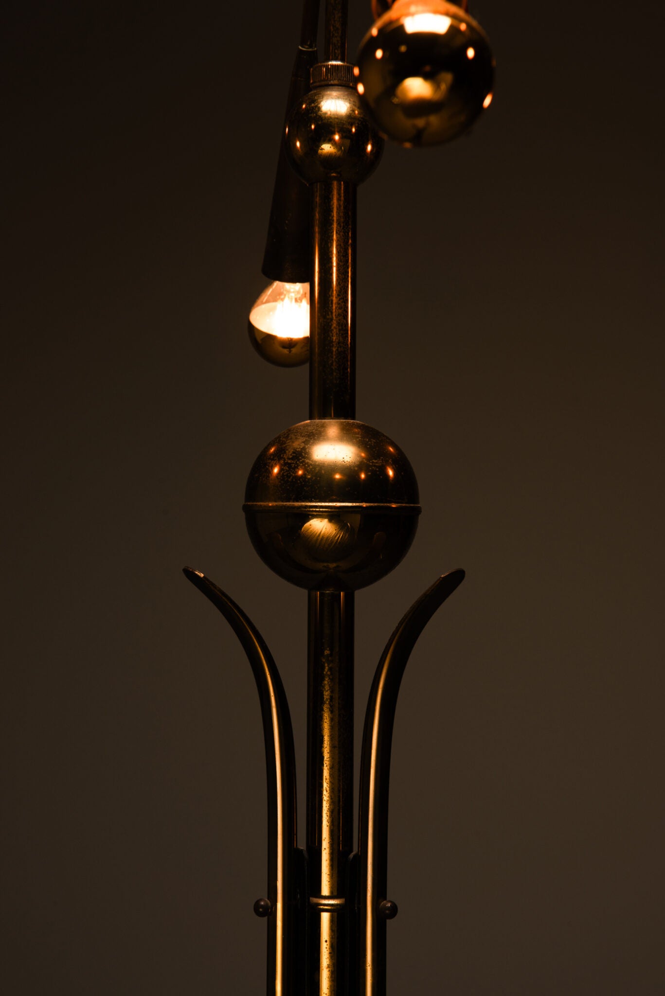 Rare 1950s Brass Sputnik Floor Lamp