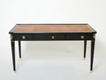 Stamped Maison Jansen Louis XVI ebonized desk bureau plat 1950s