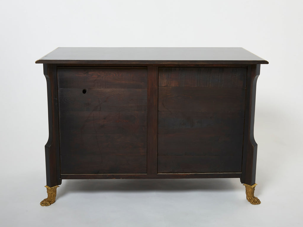 Stamped Maison Jansen ebonized bronze chest of drawers 1950s