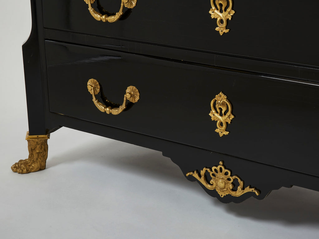 Stamped Maison Jansen ebonized bronze chest of drawers 1950s