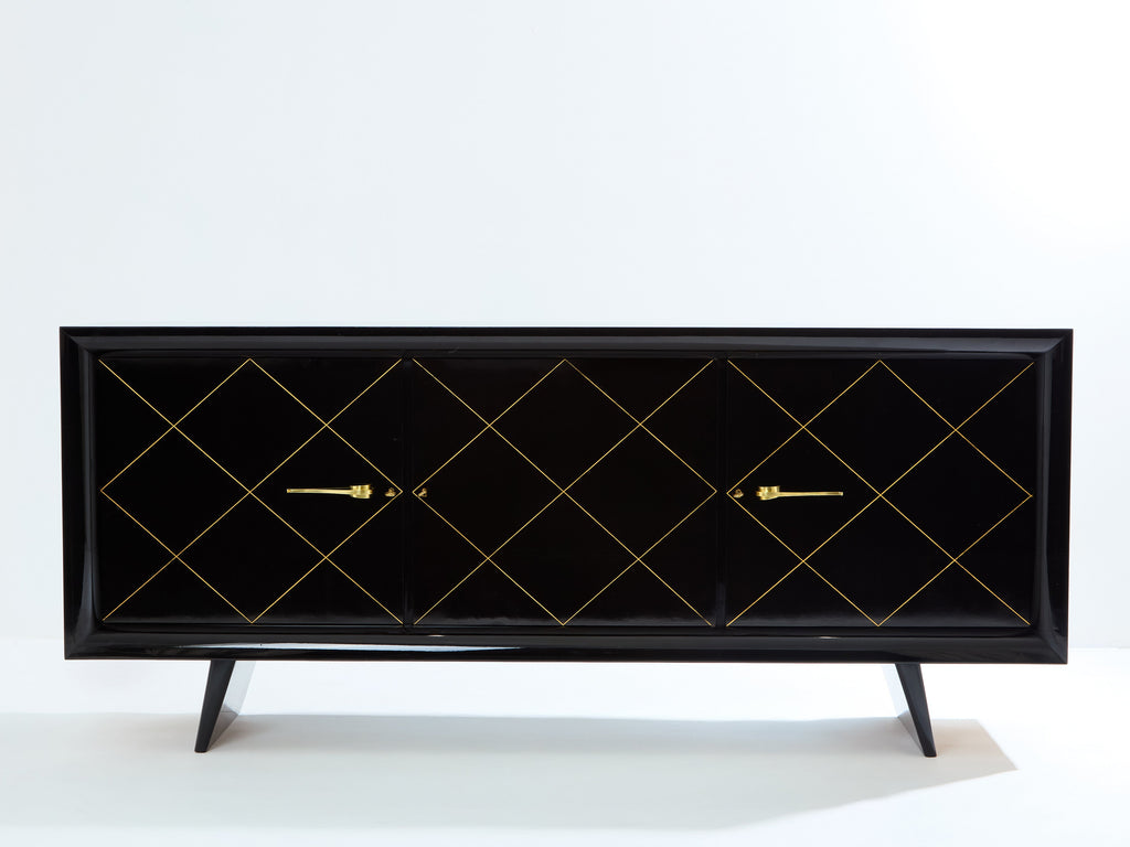 Suzanne Guiguichon ebonized sycamore brass gilt sideboard 1940