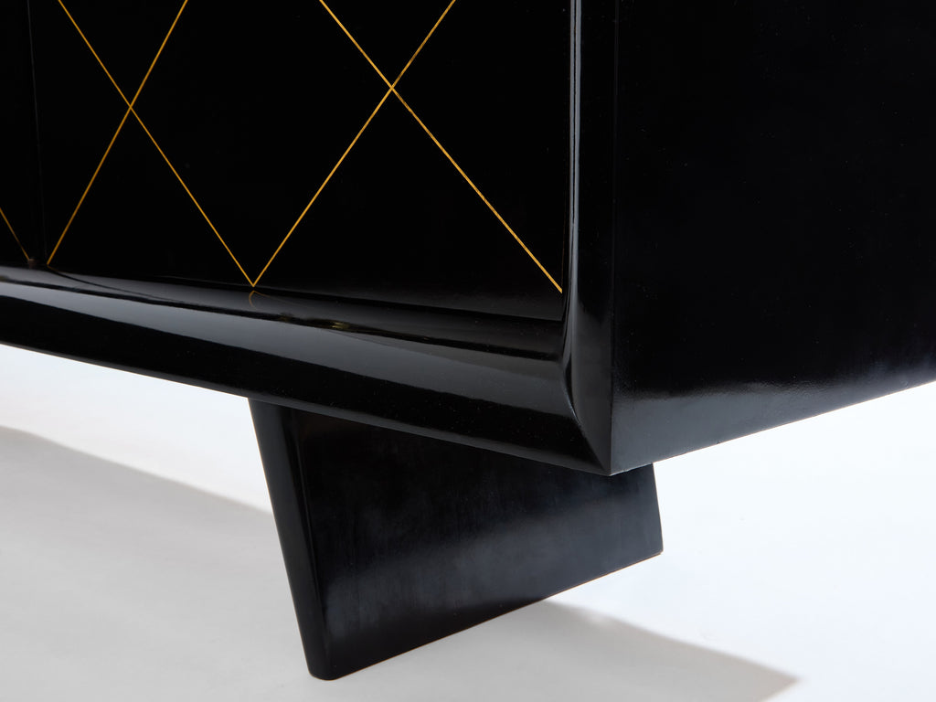 Suzanne Guiguichon ebonized sycamore brass gilt sideboard 1940