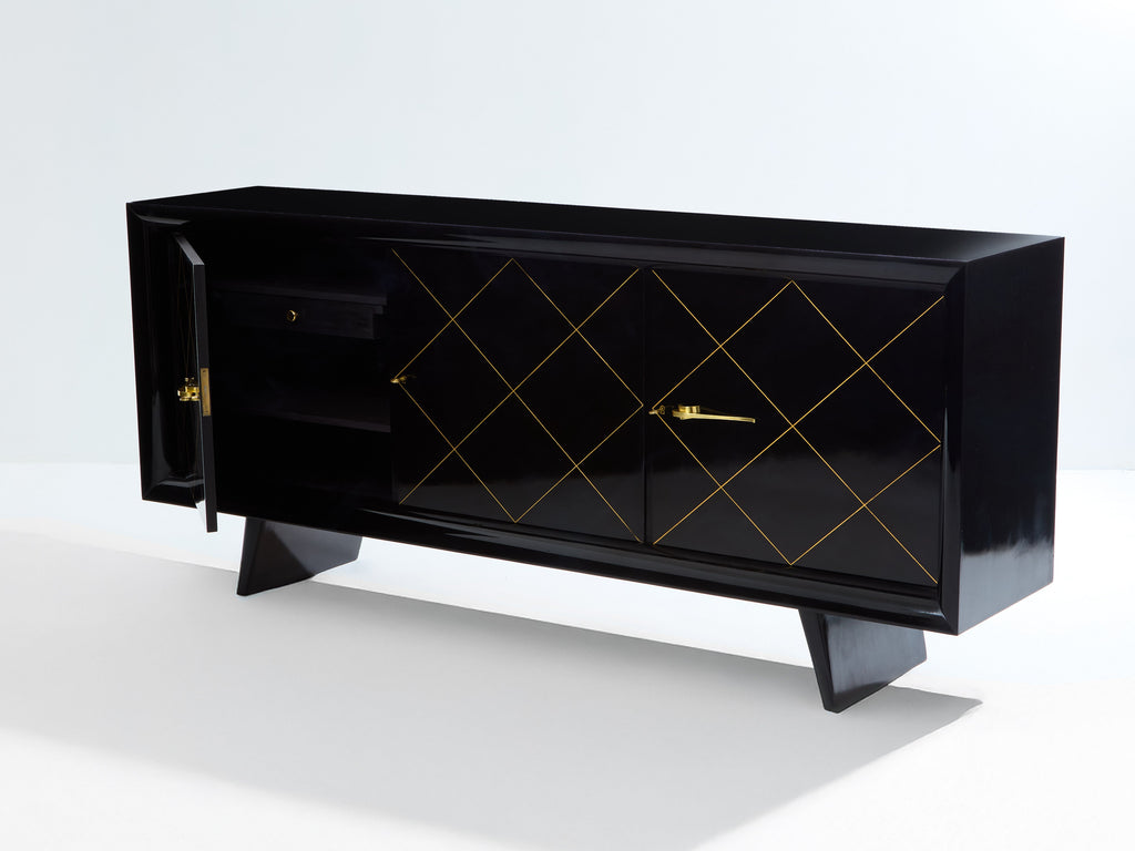 Suzanne Guiguichon ebonized sycamore brass gilt sideboard 1940