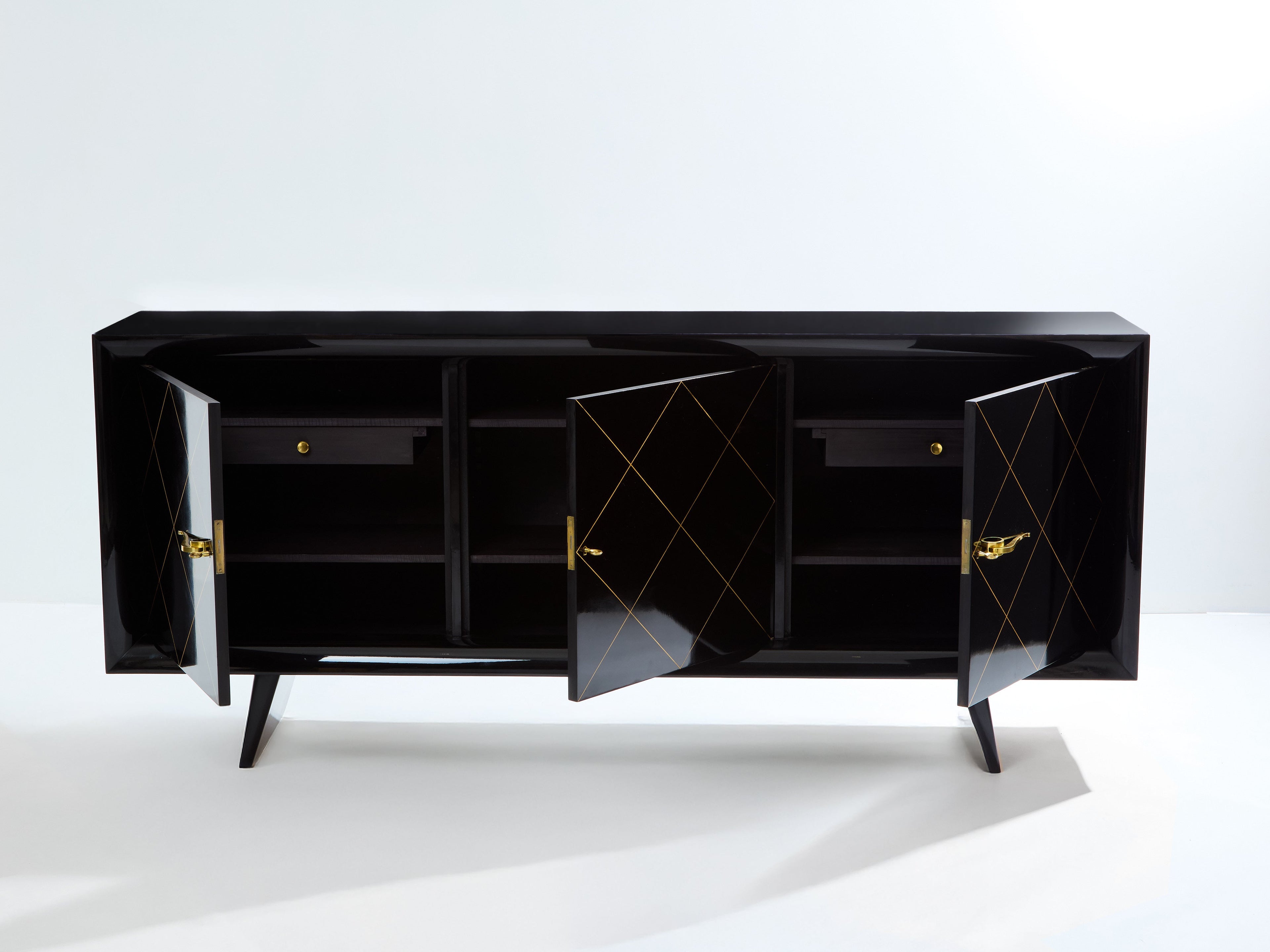 Suzanne Guiguichon ebonized sycamore brass gilt sideboard 1940