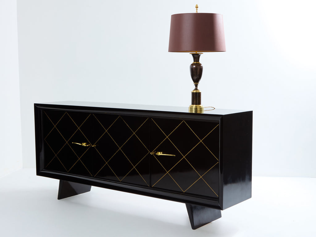 Suzanne Guiguichon ebonized sycamore brass gilt sideboard 1940