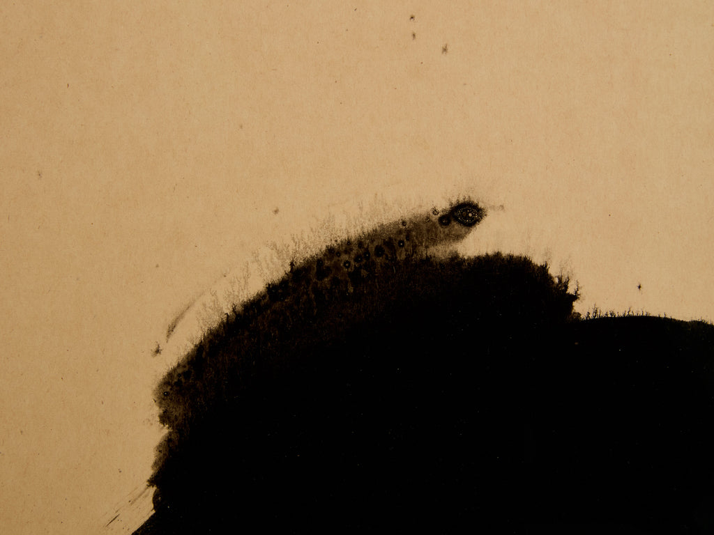 T’ang Haywen signed diptych ink on beige paper 1970