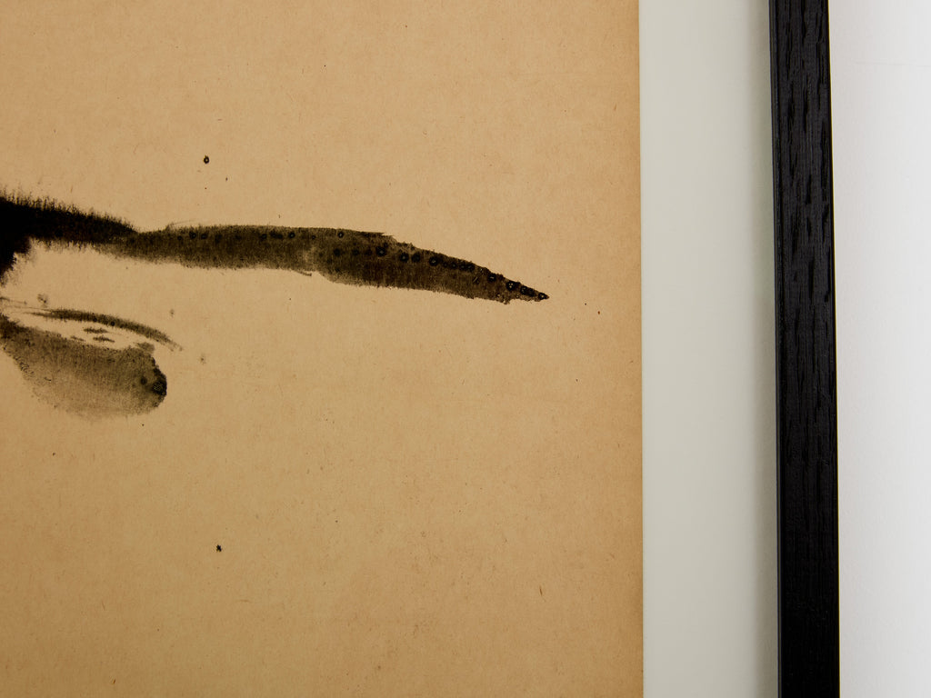 T’ang Haywen signed diptych ink on beige paper 1970