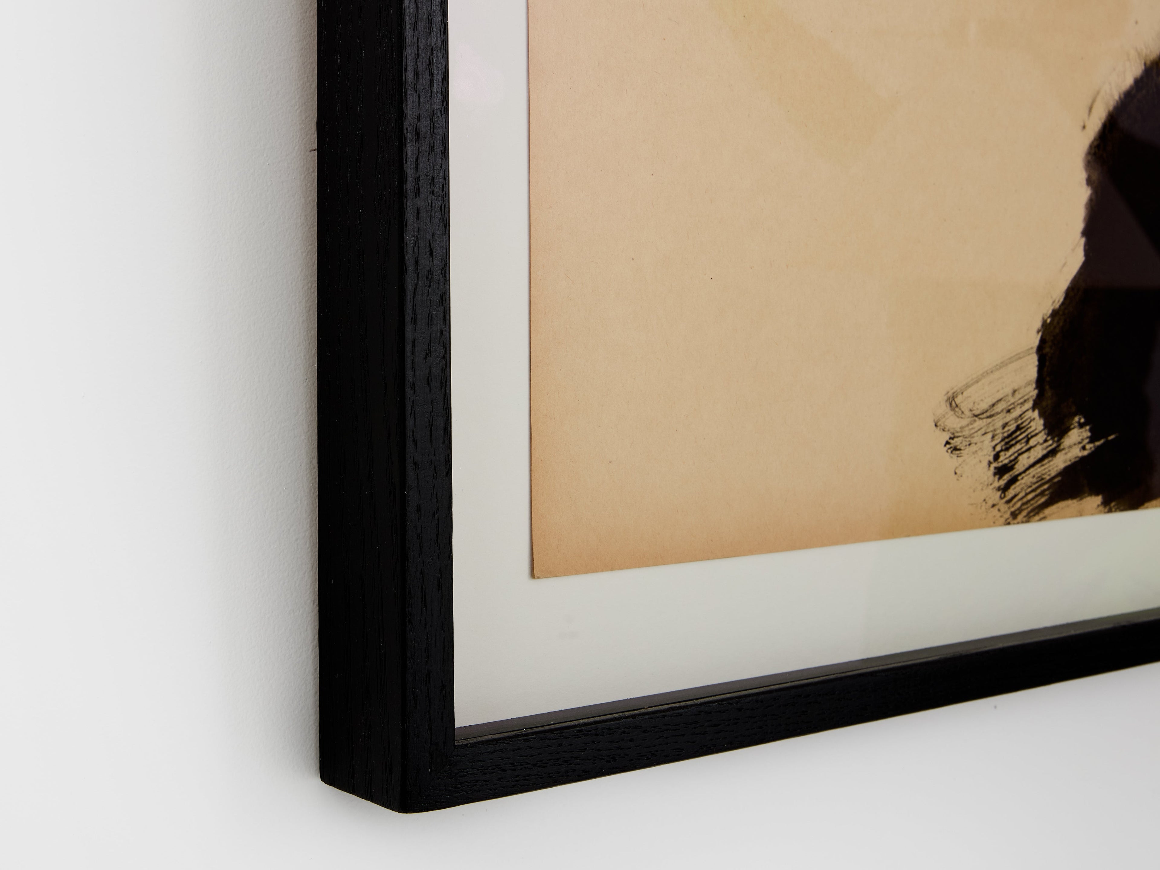 T’ang Haywen signed diptych ink on beige paper 1970