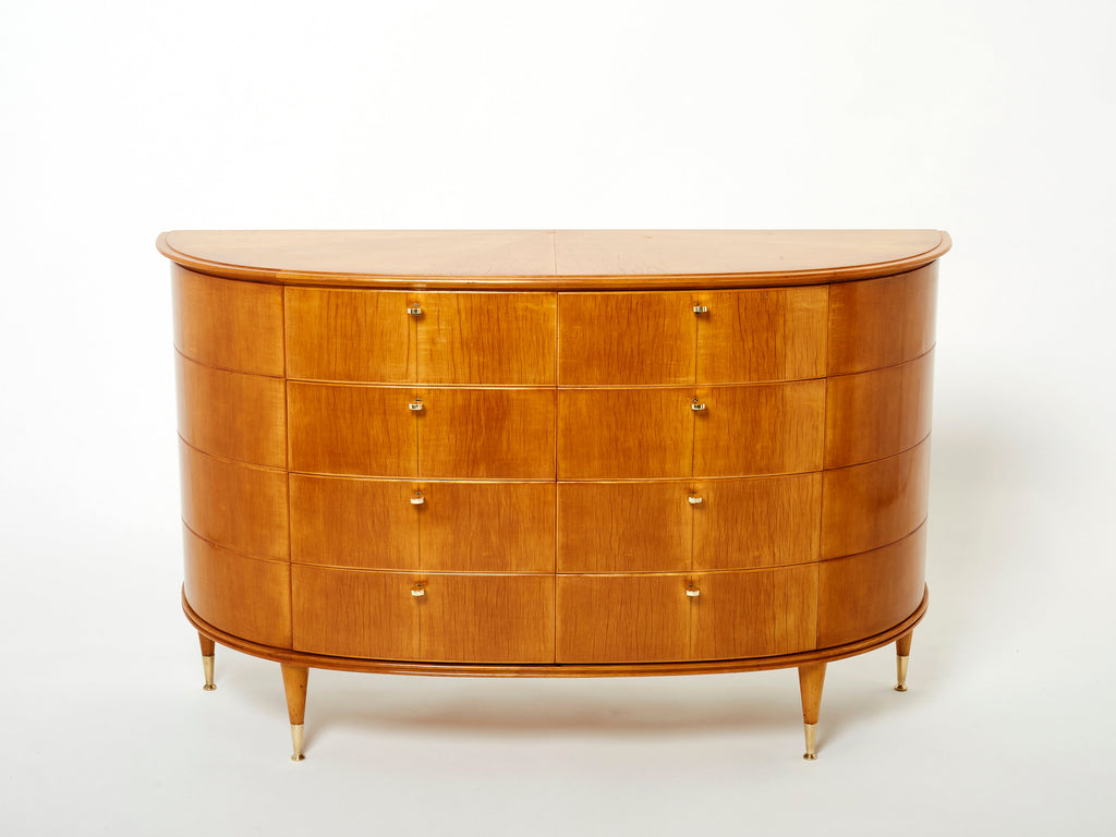 Tomaso Buzzi Italian sycamore and brass commode 1940s